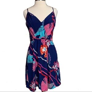 Yumi Kim Floral Goddess Dress Cami Pockets Navy Size M